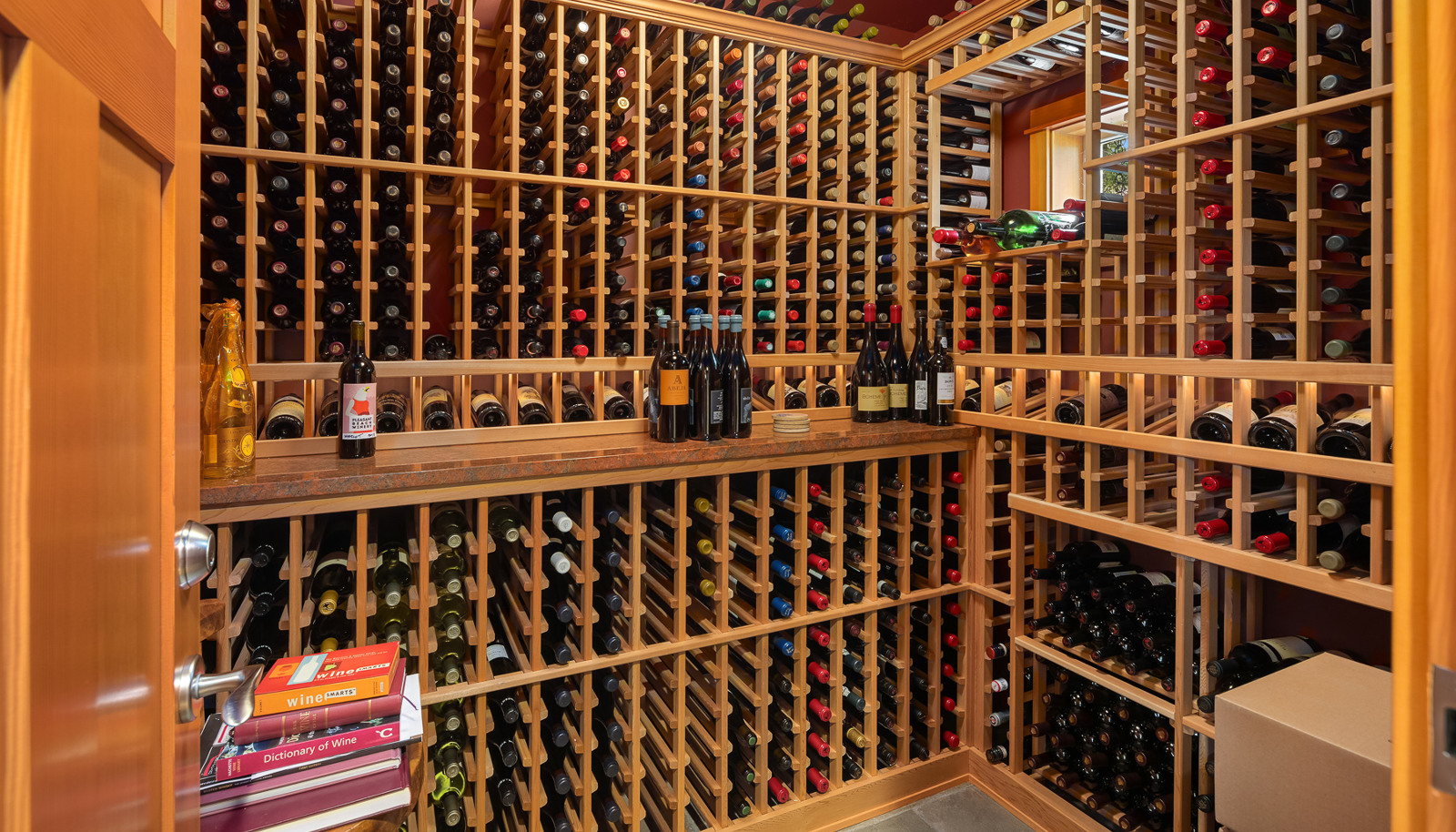  The sommelier will revel in a locking wine room.