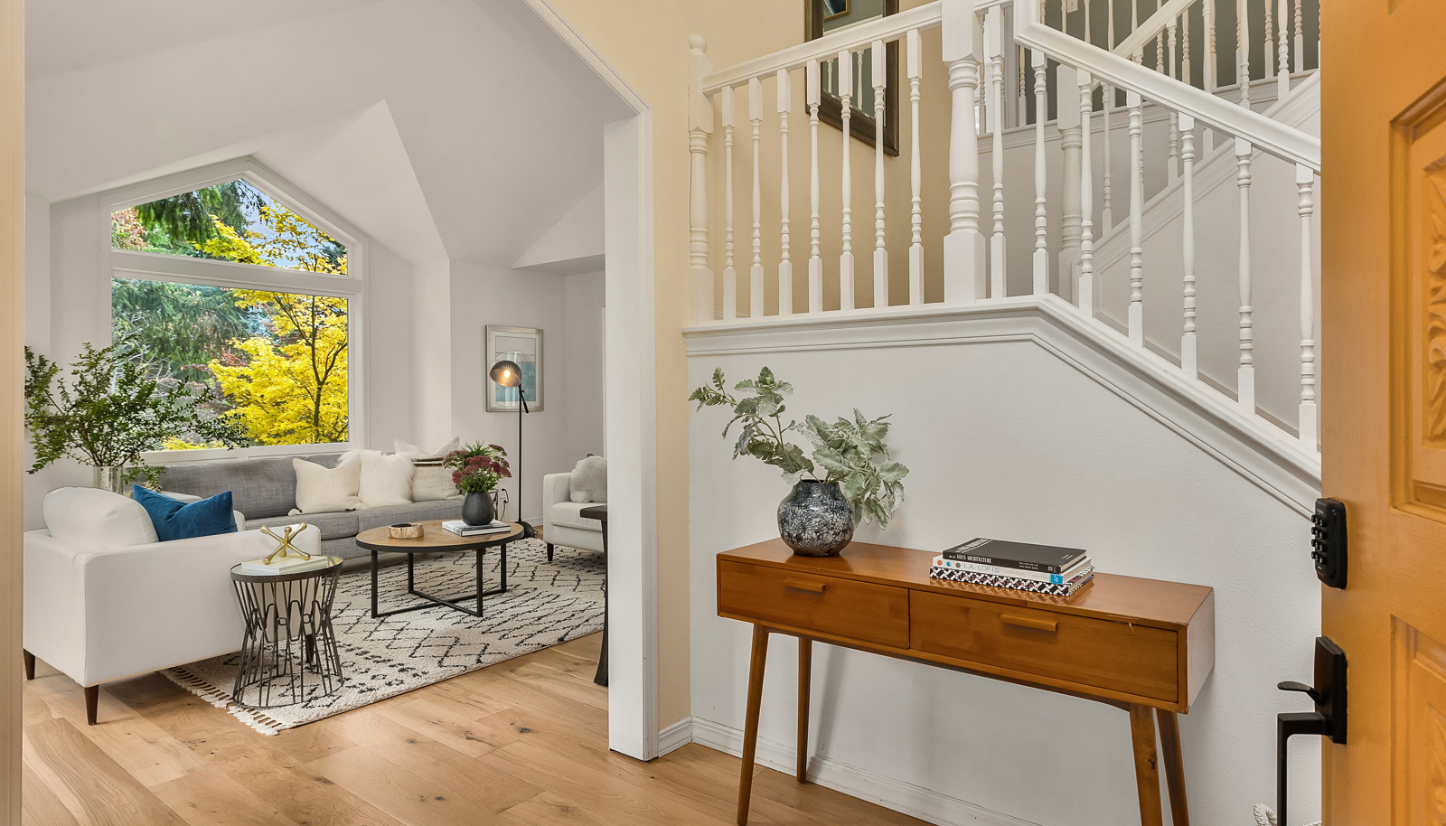 Entryway is bright and inviting.
