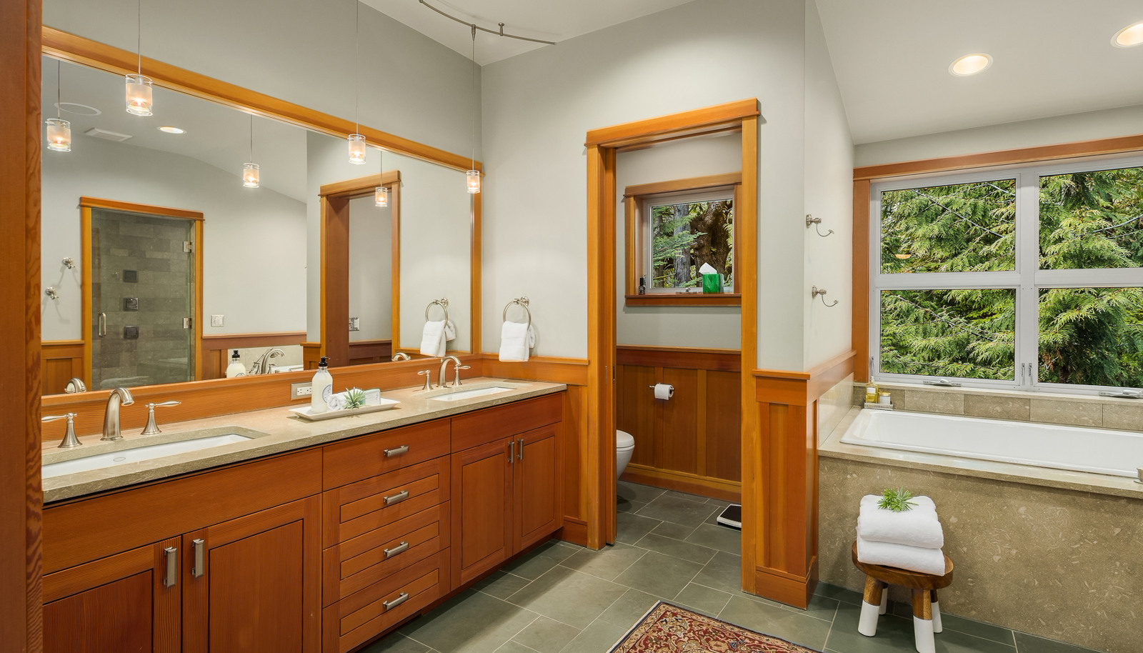 A spa-inspired bathroom is a retreat.